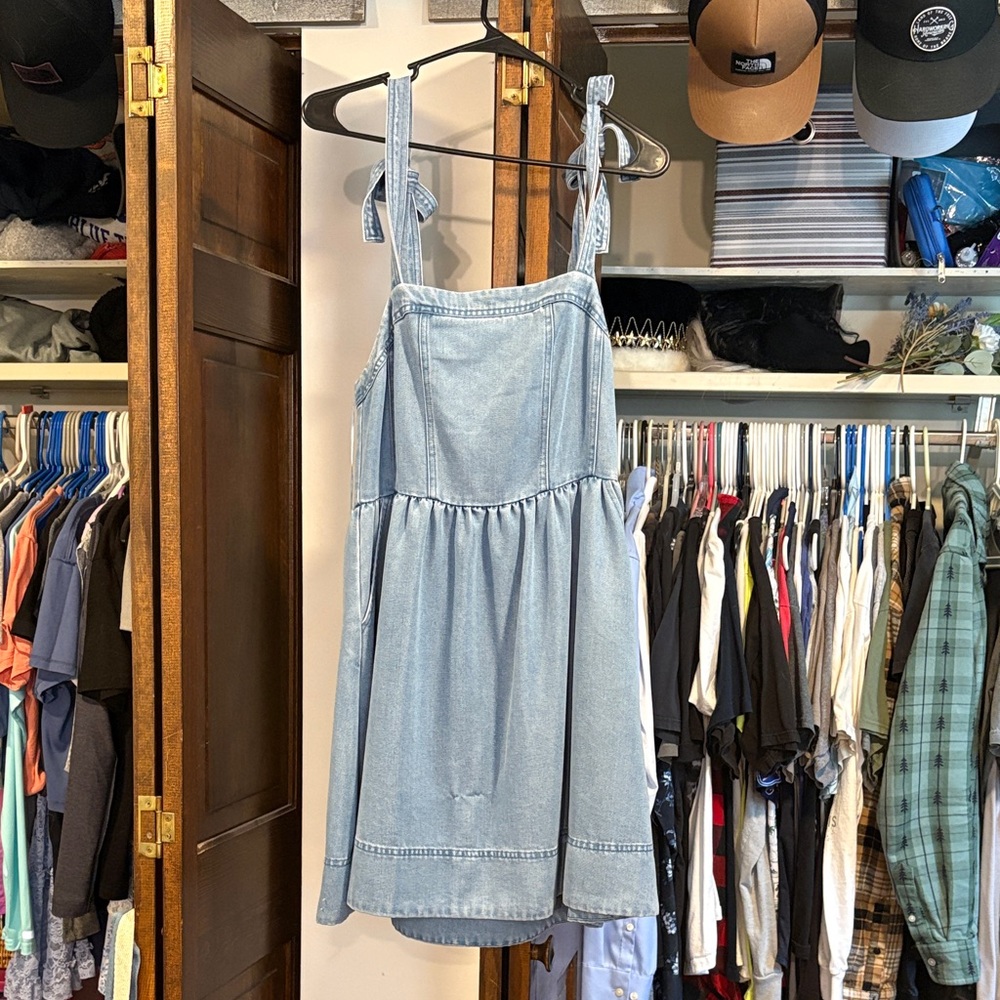Altar'd State Light Blue Denim Casual Dress